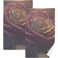thumbnail image 1 of SKYSONIC Ethereal Burgundy Rose Hand Towels 2 Pack, Cotton Bath Towel for Drying Face Hands Body ,Absorbent Lightweight Towels for Bathroom Ktichen Travel Gym, 16"x28", 1 of 7