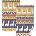 thumbnail image 1 of SKYSONIC Ethnic Llama Patterned Hand Towels 2 PCS, Cotton Bath Towel for Drying Face Hands Body ,Absorbent Lightweight Towels for Bathroom Ktichen Travel Gym, 16"x28", 1 of 7