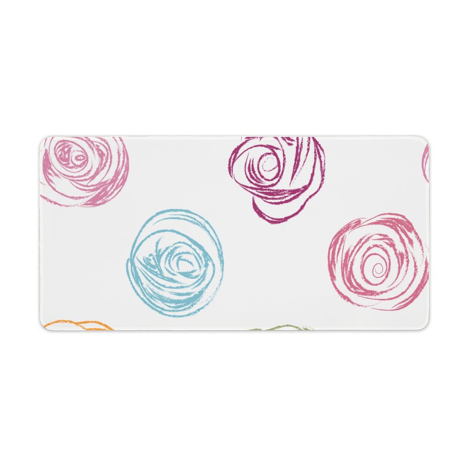 SKYSONIC Extended Large Gaming Mouse Pad, Hand Drawn Floral Background