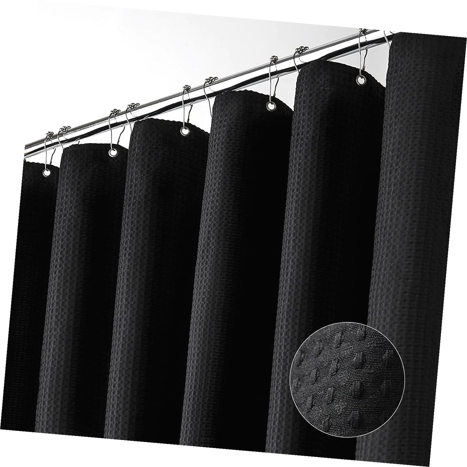 SKYSONIC Extra Long Shower Curtain Waffle Weave 84 Inches Long Shower ...