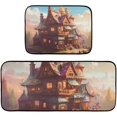 SKYSONIC Fairy House Kitchen Mat 2 Pcs Set, Low Pile Kitchen Rugs