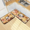 thumbnail image 1 of SKYSONIC Fall Leaves Baby Kitten Kitchen Rugs Set of 2, Cute Floor Runner Area Rug Washable Carpet Mat Perfect for Living Room Bedroom Entryway, 1 of 7
