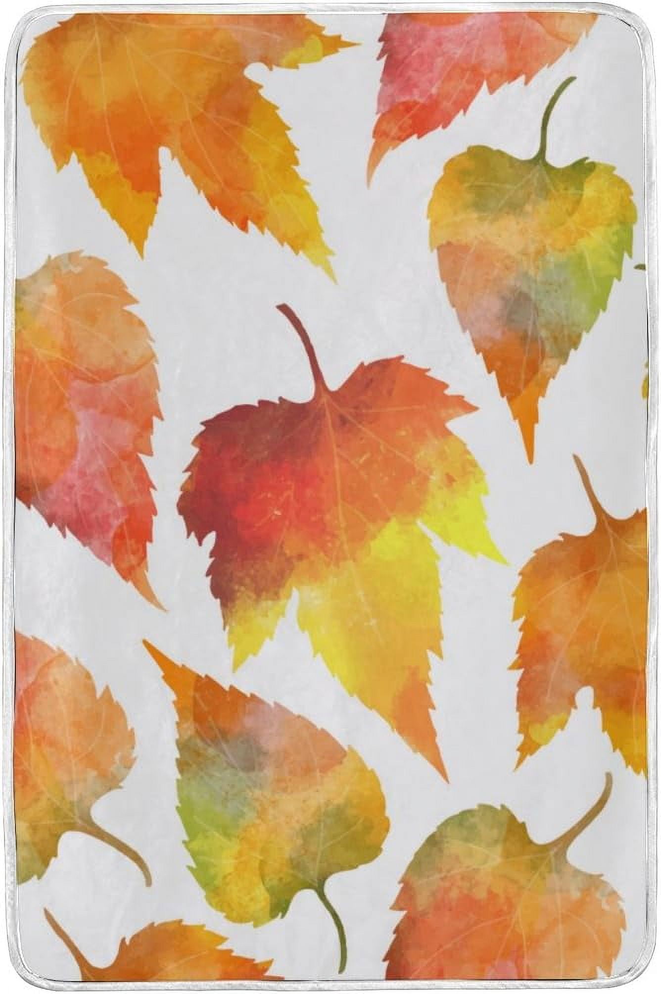 SKYSONIC Falling Leaves Velvet Plush Throw Thermal Blanket 60x90 in