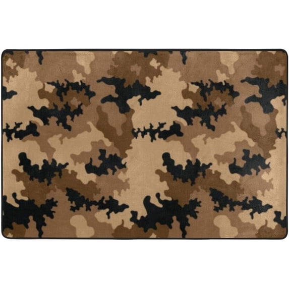 SKYSONIC Fashionable Camouflage Pattern Area Rug Carpet for Living Room Bedroom 48"x63" Light Weight Polyester Fabric