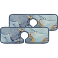 thumbnail image 1 of SKYSONIC Faucet Absorbent Mat 2 Pcs Abstract Ink Paint Kitchen Faucet Splash Catcher Washable Counter Drying Pads Behind Faucet for Kitchen Bathroom, 1 of 7