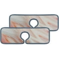 thumbnail image 1 of SKYSONIC Faucet Absorbent Mat 2 Pcs Abstract Marble Wood Texture Kitchen Faucet Splash Catcher Washable Counter Drying Pads Behind Faucet for Kitchen Bathroom, 1 of 7