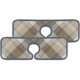 thumbnail image 1 of SKYSONIC Faucet Absorbent Mat 2 Pcs Brown Chevron Plaid Tartan Kitchen Faucet Splash Catcher Washable Counter Drying Pads Behind Faucet for Kitchen Bathroom, 1 of 7