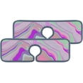 thumbnail image 1 of SKYSONIC Faucet Absorbent Mat 2 Pcs Marble And Abstract Liquid Kitchen Faucet Splash Catcher Washable Counter Drying Pads Behind Faucet for Kitchen Bathroom, 1 of 7