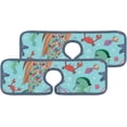 thumbnail image 1 of SKYSONIC Faucet Absorbent Mat 2 Pcs Mermaid Sea Animals Kitchen Faucet Splash Catcher Washable Counter Drying Pads Behind Faucet for Kitchen Bathroom, 1 of 7