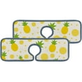 thumbnail image 1 of SKYSONIC Faucet Absorbent Mat 2 Pcs Pineapple And Yellow Dot Kitchen Faucet Splash Catcher Washable Counter Drying Pads Behind Faucet for Kitchen Bathroom, 1 of 7