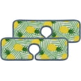 thumbnail image 1 of SKYSONIC Faucet Absorbent Mat 2 Pcs Pineapples Leaves Kitchen Faucet Splash Catcher Washable Counter Drying Pads Behind Faucet for Kitchen Bathroom, 1 of 7