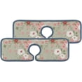thumbnail image 1 of SKYSONIC Faucet Absorbent Mat 3 Pcs Cute Pattern in White Flowers Kitchen Faucet Splash Catcher Washable Counter Drying Pads Behind Faucet for Kitchen Bathroom, 1 of 7