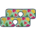 thumbnail image 1 of SKYSONIC Faucet Absorbent Mat 3 Pcs Flowers Fruits Kitchen Faucet Splash Catcher Washable Counter Drying Pads Behind Faucet for Kitchen Bathroom, 1 of 7