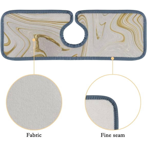 SKYSONIC Faucet Absorbent Mat 3 Pcs Marble Texture Kitchen Faucet Splash Catcher Washable Counter Drying Pads Behind Faucet for Kitchen Bathroom