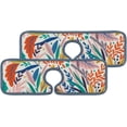 thumbnail image 1 of SKYSONIC Faucet Absorbent Mat 3 Pcs Tropical Leaves Pattern Kitchen Faucet Splash Catcher Washable Counter Drying Pads Behind Faucet for Kitchen Bathroom, 1 of 7