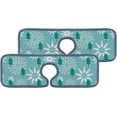 thumbnail image 1 of SKYSONIC Faucet Absorbent Mat 4 Pcs Fir Trees Snowflakes Kitchen Faucet Splash Catcher Washable Counter Drying Pads Behind Faucet for Kitchen Bathroom, 1 of 7