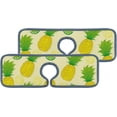 thumbnail image 1 of SKYSONIC Faucet Absorbent Mat 4 Pcs Lime and Pineapple Background Kitchen Faucet Splash Catcher Washable Counter Drying Pads Behind Faucet for Kitchen Bathroom, 1 of 7