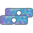 thumbnail image 1 of SKYSONIC Faucet Absorbent Mat 4 Pcs Mermaid Holographic Rainbow Kitchen Faucet Splash Catcher Washable Counter Drying Pads Behind Faucet for Kitchen Bathroom, 1 of 7