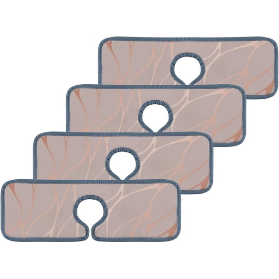 SKYSONIC Faucet Absorbent Mat 4 Pcs Pink Marble Design Kitchen Faucet Splash Catcher Washable Counter Drying Pads Behind Faucet for Kitchen Bathroom