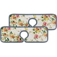 thumbnail image 1 of SKYSONIC Faucet Absorbent Mat 4 Pcs Retro Small Flowers Kitchen Faucet Splash Catcher Washable Counter Drying Pads Behind Faucet for Kitchen Bathroom, 1 of 7