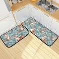 thumbnail image 1 of SKYSONIC Fawns Christmas Hat Kitchen Mats Set of 2 Fir Tree Snowy Anti Fatigue Floor Runner Rug Non Slip Comfort Mat 19.7x27.6 Inch + 19.7x47.2 Inch for Living Room Laundry Room Hallway, 1 of 7