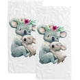 thumbnail image 1 of SKYSONIC Fingertip Hand Towels Set of 2 Pcs Koala Family with Wreath Absorbent Face Bath Towels for Bathroom Kitchen 30"x15", 1 of 6