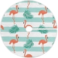 thumbnail image 1 of SKYSONIC Flamingo Christmas Tree Skirt Home Decoration Large Round Christmas Tree Skirt for Holiday Party Home Christmas Day Ornaments 47.2 Inch, 1 of 6