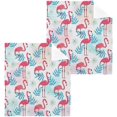 thumbnail image 1 of SKYSONIC Flamingo Cotton Washcloths Set of 2, Highly Absorbent Soft Fingertip Towel for Bathroom, Gym, Hotel and Spa, 12 x 12 Inch, 1 of 7