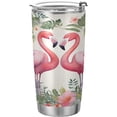 thumbnail image 1 of SKYSONIC Flamingo Tumbler Stainless Steel Double Wall Vacuum Reusable Insulated Mug with Straw and Built-in Coaste for Cold and Hot Beverages, 20oz, 1 of 7