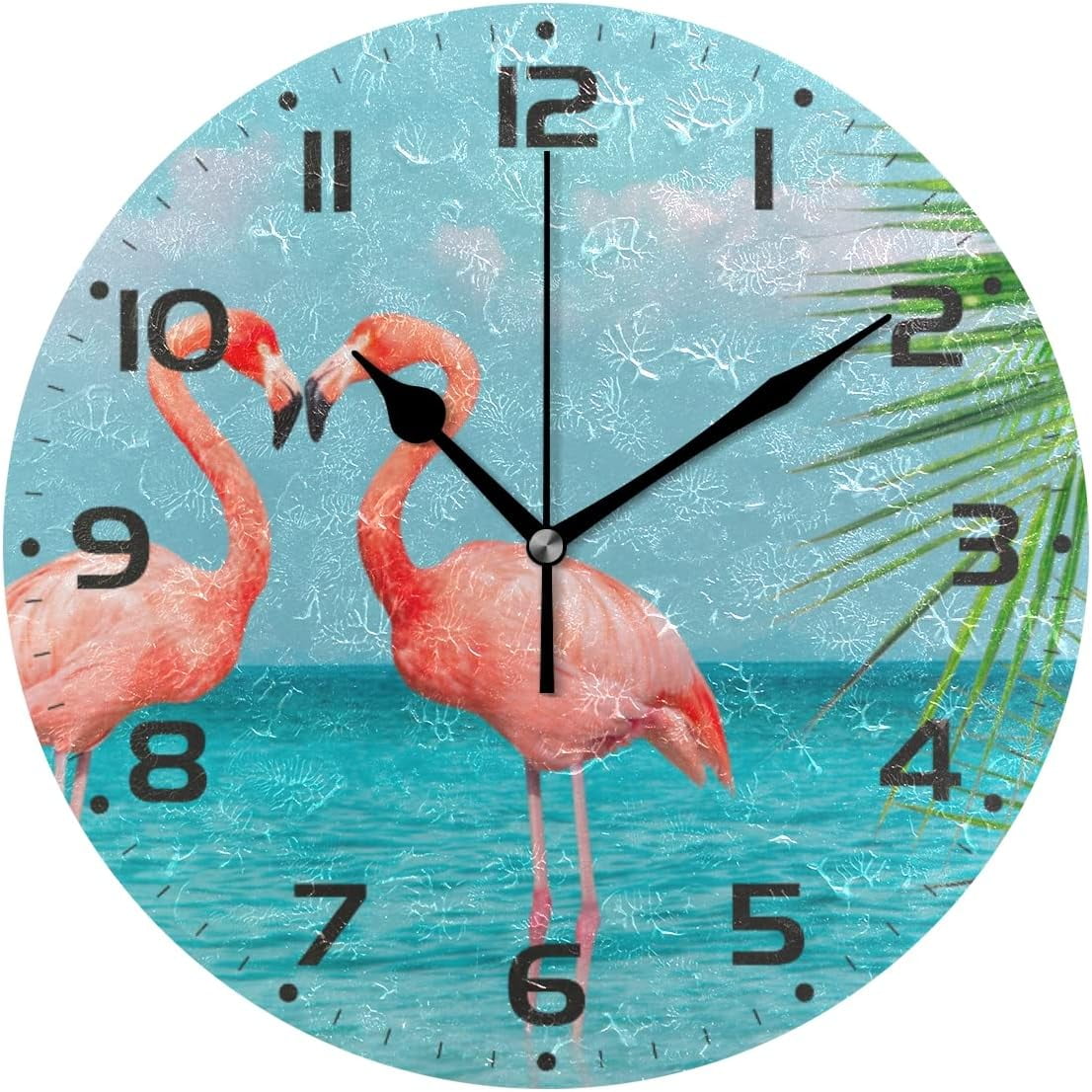 Glitzy Flamingos Wall Clock