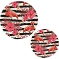 thumbnail image 1 of SKYSONIC Floral Summer Pattern Pot Holders Trivets, 2 Pcs Heat Resistant Trivets,Palm Leaves Flamingo Cotton Thread Weave Mats for Hot Pads Pans Pot Bowl Teapot for Kitchen Decor, 1 of 7