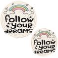 thumbnail image 1 of SKYSONIC Follow Your Dreams Pot Holders Trivets, 2 Pcs Heat Resistant Trivets,Inspirational Quote Cotton Thread Weave Mats for Hot Pads Pans Pot Bowl Teapot for Kitchen Decor, 1 of 7