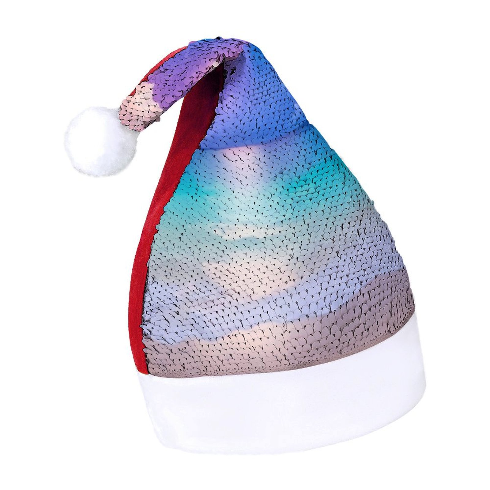 SKYSONIC Fun Sequin Christmas Hat, Generative Ai Summer Concept