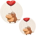 thumbnail image 1 of SKYSONIC Funny Bull Heart Pot Holders Trivets, 2 Pcs Heat Resistant Trivets,Funny Animal Balloon Cotton Thread Weave Mats for Hot Pads Pans Pot Bowl Teapot for Kitchen Decor, 1 of 7