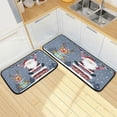thumbnail image 1 of SKYSONIC Funny Christmas Santa Reindeer Kitchen Mats Set of 2 Xmas Winter Holiday Anti Fatigue Floor Runner Rug Non Slip Comfort Mat 19.7x27.6 Inch + 19.7x47.2 Inch, 1 of 7