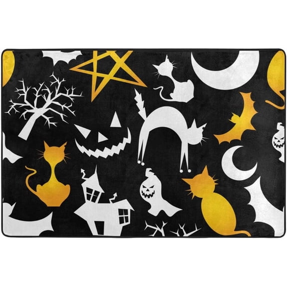 SKYSONIC Funny Halloween Characters Lightweight Carpet Mats Area Soft Rugs Floor Mat Doormat Decoration for Rooms Entrance 36x24 inches