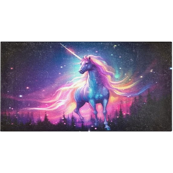 SKYSONIC Galaxy Unicorn Kitchen Mats 20"x39" Absorbent Non Slip Runner Rug Machine Washable Kitchen Floor Mat for Home Bathroom Door