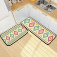 thumbnail image 1 of SKYSONIC Geometric Ethnic Style Kitchen Rugs and Mats 2 Pcs, Bright Color Non-Slip Floor Runner Mat for Living Room Bedroom Dorm Hallyway Home Decor 19.7"x27.6"+19.7"x47.2", 1 of 7