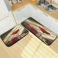 thumbnail image 1 of SKYSONIC Glass of Red Wine Kitchen Rugs Set of 2, Rose Flower Floor Runner Area Rug Washable Carpet Mat Perfect for Living Room Bedroom Entryway, 1 of 7
