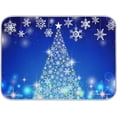 thumbnail image 1 of SKYSONIC Glitter Christmas Tree Dish Drying Mat 18x24 inch Happy New Year Merry Christmas Large Dish Drying Mat, Counter top Mat, Dish Draining Mat,Dishes Draining Protector Pad, Sink Mat, 1 of 6
