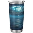 thumbnail image 1 of SKYSONIC Graffiti Sea Rising Moon Pattern 12 oz Stainless Steel Insulated Mug, Double Vacuum Insulated Travel Mug with Lid and Straw, 1 of 7