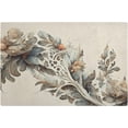 thumbnail image 1 of SKYSONIC Grey Art Flower Dish Drying Mat PU Leather Drying Pad for Kitchen Counter Water Absorption Heat Resistant Home Decoration Mat 17.7×11.8 inch, 1 of 7