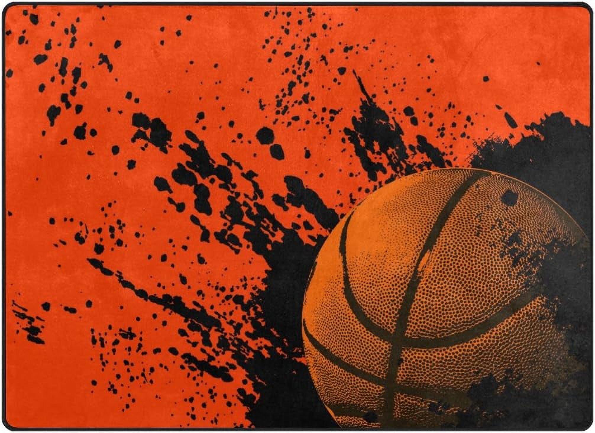 SKYSONIC Grunge Basketball Area Rug Pad - 80x58 inch - 100% Light ...