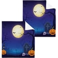 thumbnail image 1 of SKYSONIC Halloween Cotton Washcloths Set of 2, Highly Absorbent Soft Fingertip Towel for Bathroom, Gym, Hotel and Spa, 12 x 12 Inch, 1 of 7