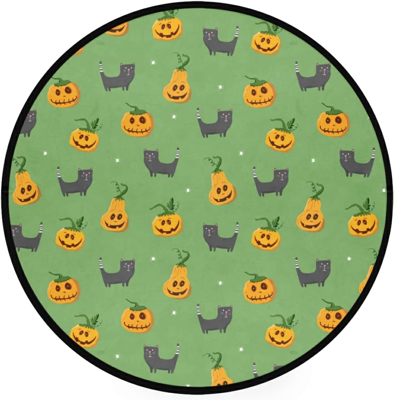 SKYSONIC Halloween Cute Cartoon ElementsRound Area Rug Chair Couch ...