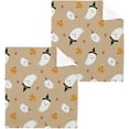 thumbnail image 1 of SKYSONIC Halloween Ghost Pumpkin Washcloths Set of 2, Highly Absorbent Soft Cotton Fingertip Towels for Bathroom, Kitchen, Gym, Spa, Home Decor, 12 x 12 Inch, 1 of 7