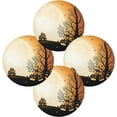 thumbnail image 1 of SKYSONIC Halloween Trees Ghosts Round Placemats for Dining Table Non-Slip Heat-Resistant Polyester Table Mats Set of 4 Washable Table Mats for Kitchen Dining Table Decoration, 1 of 5