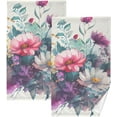 thumbnail image 1 of SKYSONIC Hand Towels Bunch Flowers 2 PCS, Cotton Bath Towels Drying Face Hands Body ,Absorbent Lightweight Washcloth for Bathroom Ktichen Travel Gym, 16"×28", 1 of 7