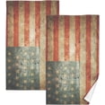 thumbnail image 1 of SKYSONIC Hand Towels Wrinkled American Flag Patterned 2 PCS, Cotton Bath Towel for Drying Face Hands Body ,Absorbent Lightweight Towels for Bathroom Ktichen Travel Gym, 16"x28", 1 of 7