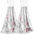 thumbnail image 1 of SKYSONIC Hanging Kitchen Towel 12 x 17 Inch Eiffel Tower Towel Set 2 Pieces of Dry Towels for Kitchen, Bathroom, Laundry Room Table, 1 of 7